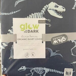 NEW TODDLER size Pottery Barn Kids Dino Bones Duvet Cover - Navy